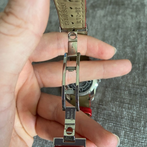 Tissot Watch with Silver Face and Red Band - Picture 5 of 5